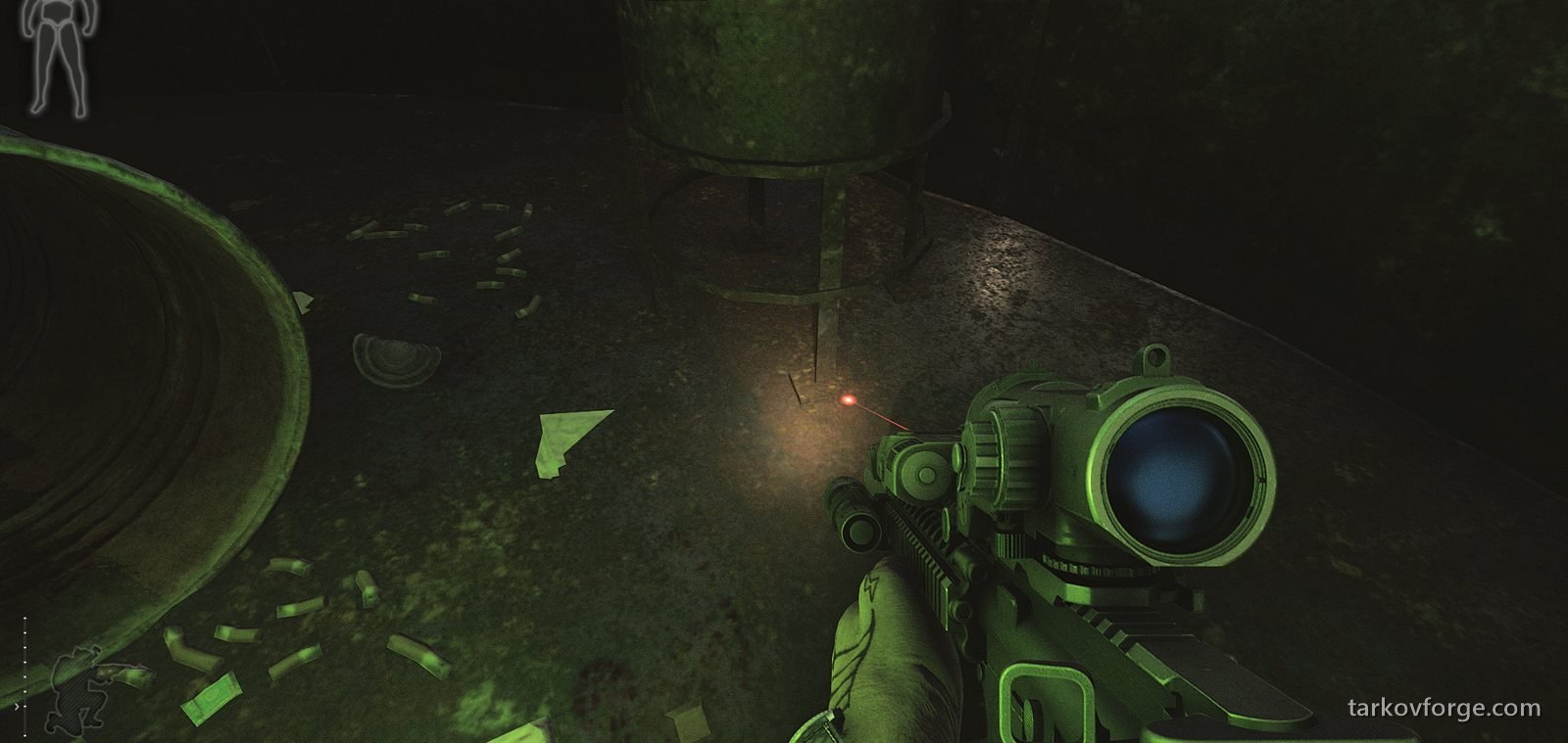 Where you take the chemical sample. The red dot marks the spot.