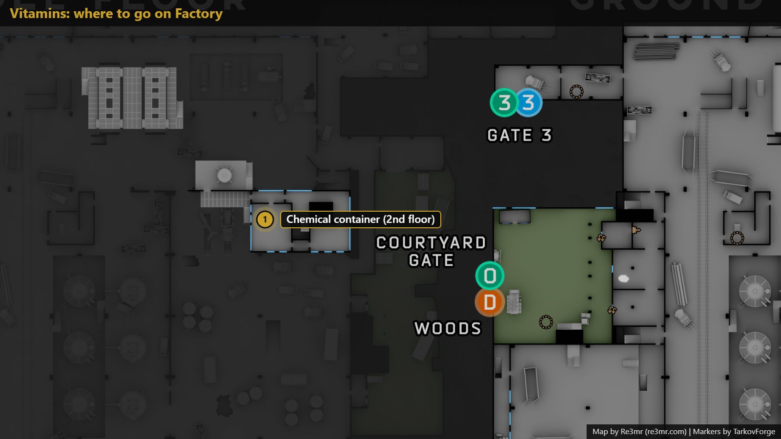 Location on Factory: Chemical container (2nd floor). Map by Re3mr.