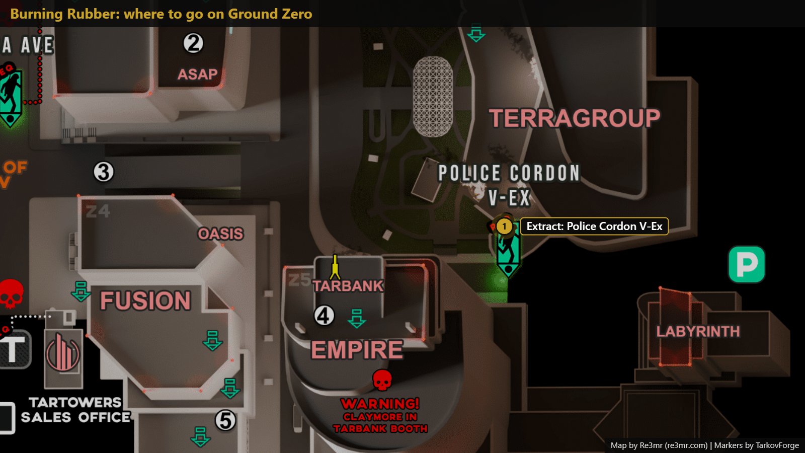 Location on Ground Zero: Extract: Police Cordon V-Ex. Map by Re3mr.