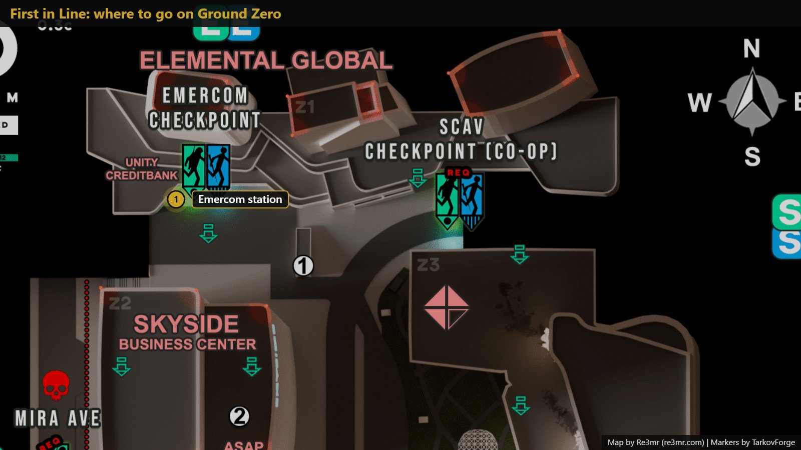 Location on Ground Zero: Emercom station. Map by Re3mr.