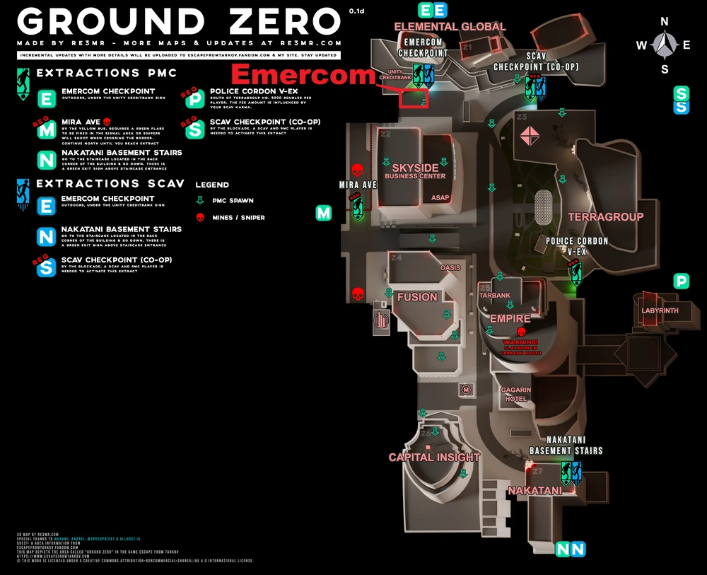 Emercom station location on Ground Zero map