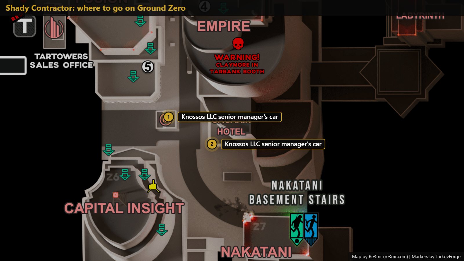 All 2 locations on Ground Zero: Knossos LLC senior manager's car; Knossos LLC senior manager's car. Map by Re3mr.