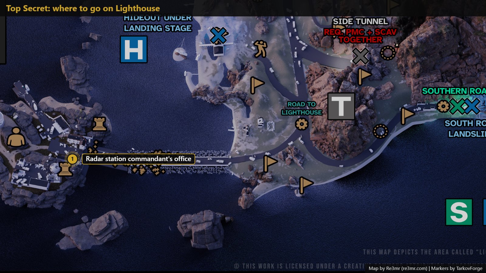 Location on Lighthouse: Radar station commandant's office. Map by Re3mr.