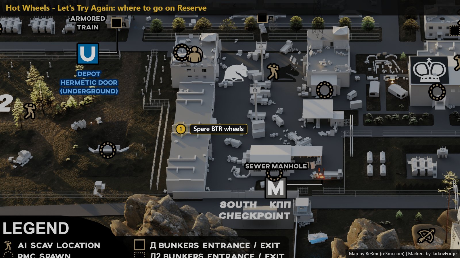 Location on Reserve: Spare BTR wheels. Map by Re3mr.