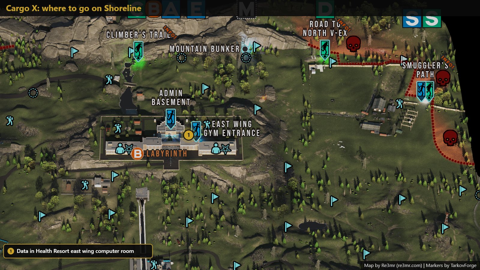 Location on Shoreline: Data in Health Resort east wing computer room. Map by Re3mr.
