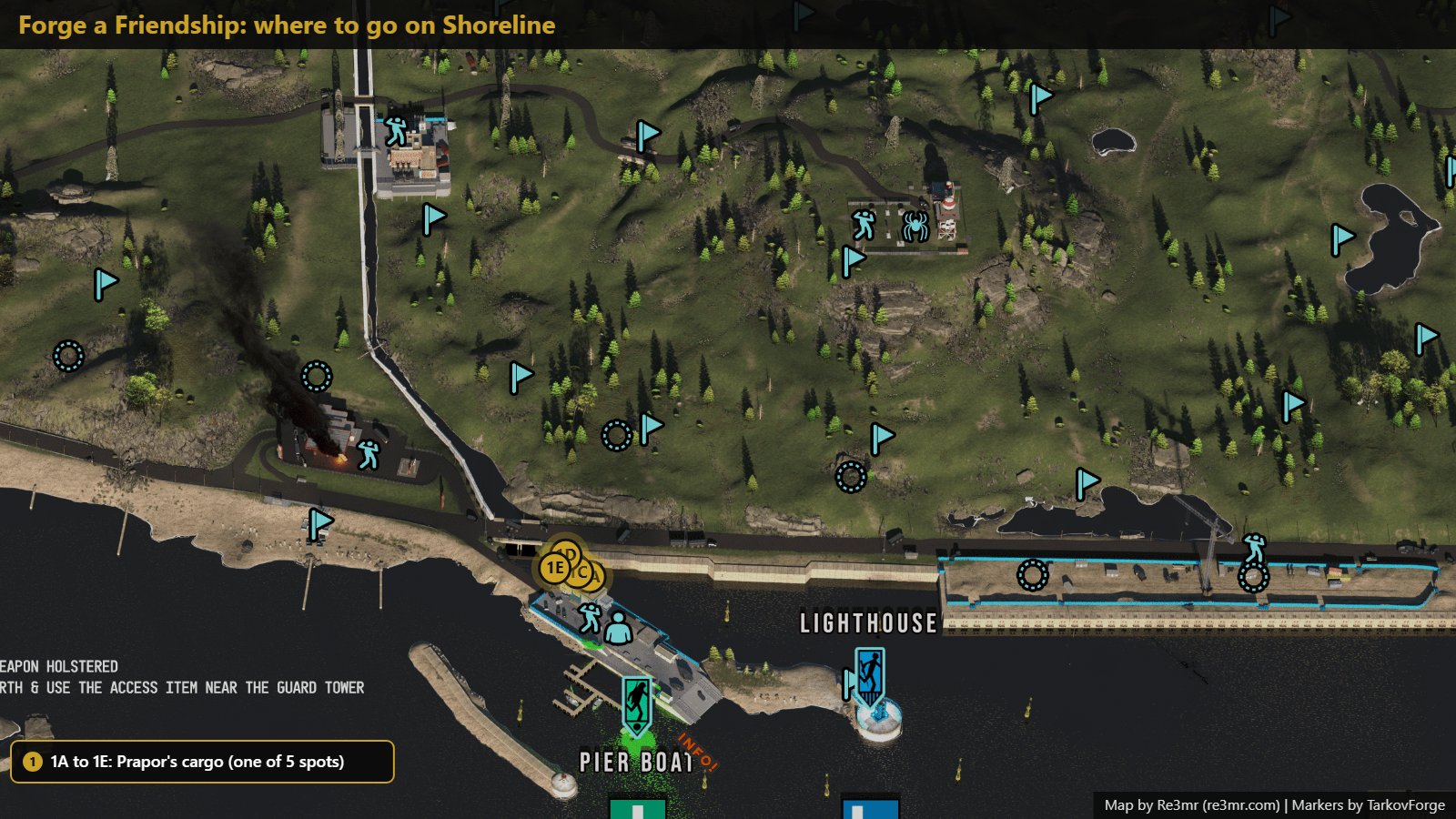 Location on Shoreline: Prapor's cargo (one of 5 spots). Map by Re3mr.