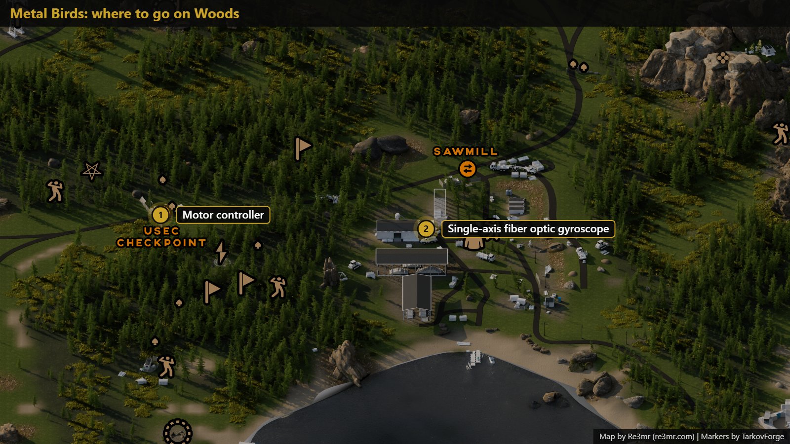 All 2 locations on Woods: Motor controller; Single-axis fiber optic gyroscope. Map by Re3mr.