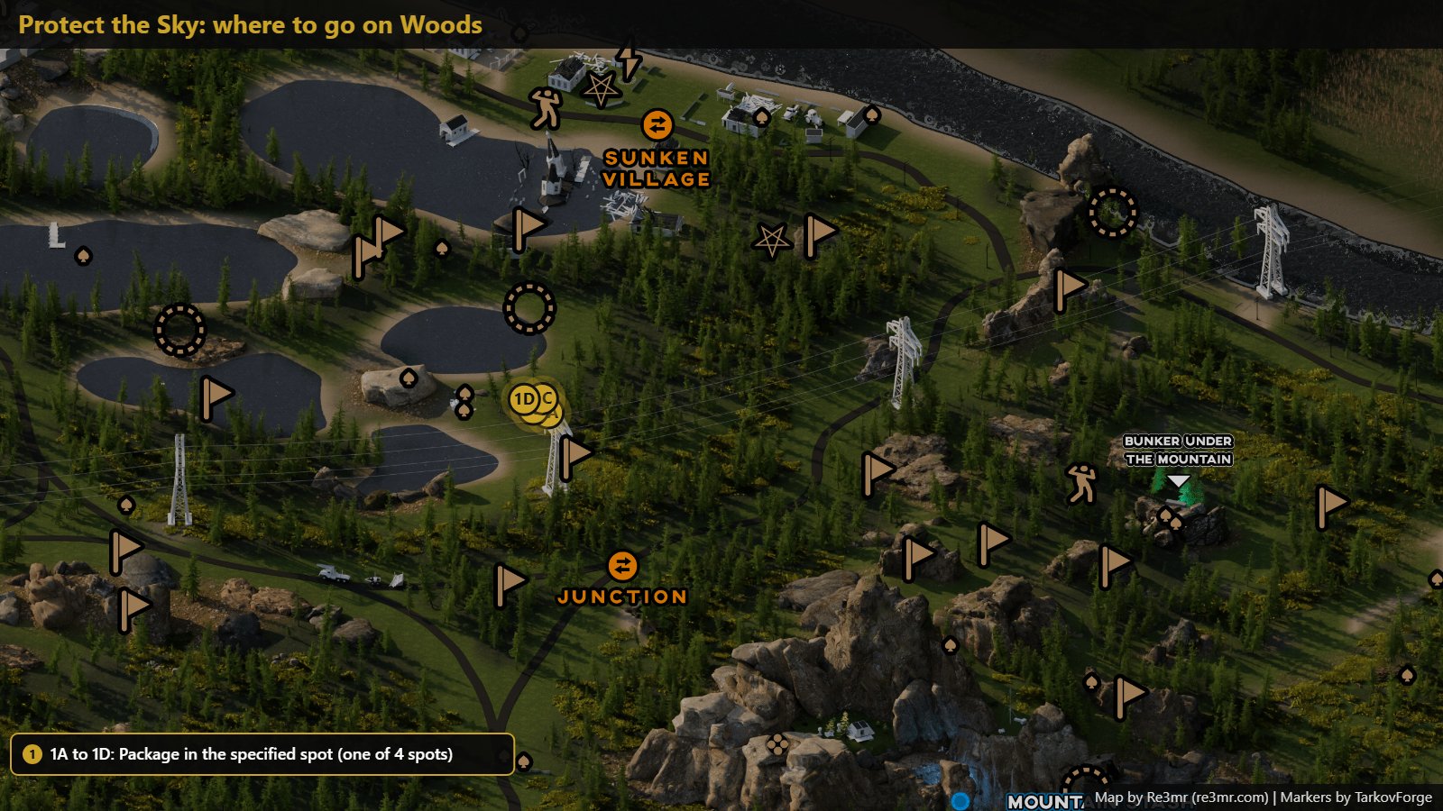 Location on Woods: Package in the specified spot (one of 4 spots). Map by Re3mr.